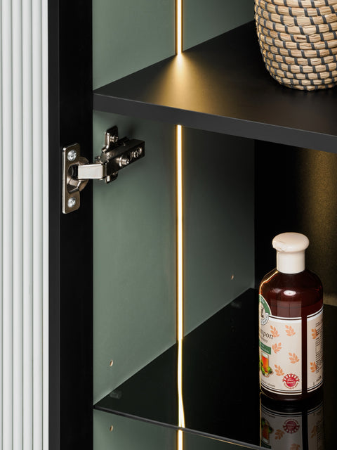 Badezimmer-Hochschrank Sombrela Glas 40 × 172 × 35 cm mit 1 Tür, mit LED-Beleuchtung – Ansicht 8