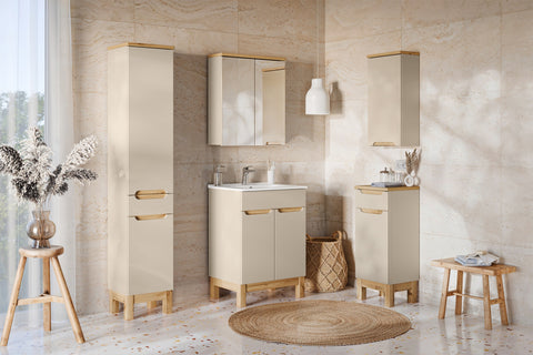Badezimmer-Oberschrank Balvina Kaschmir matt 35 × 70 × 20 cm mit 1 Tür – Ansicht 7