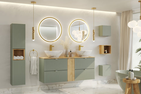 Badezimmer-Oberschrank Linora Schilfgrün 30 × 30 × 18,9 cm mit 1 Tür – Ansicht 5