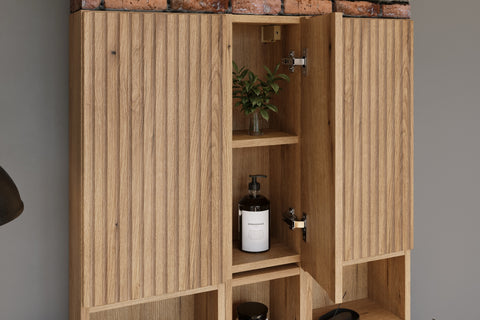 Badezimmer-Oberschrank Novira Coast Evoke Eiche 20 × 57 × 18,9 cm mit 1 Tür – Coast Evoke Eiche – Ansicht 5