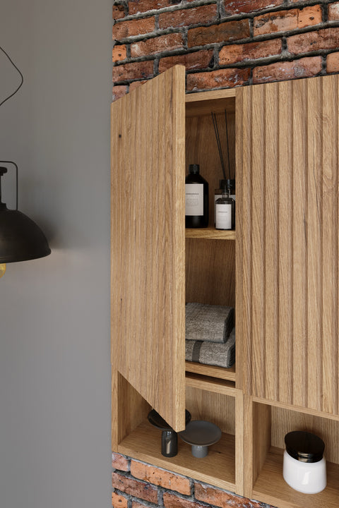 Badezimmer-Oberschrank Novira Coast Evoke Eiche 30 × 57 × 18,9 cm mit 1 Tür – Coast Evoke Eiche – Ansicht 6