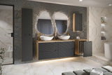 Badezimmer-Oberschrank Oceana Schwarz matt 35 × 75 × 19 cm mit 1 Tür – Ansicht 4