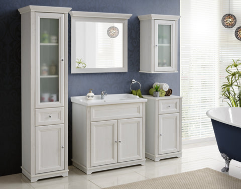 Badezimmer-Oberschrank Palvera Weiß 48 × 76 × 33 cm mit 1 Tür