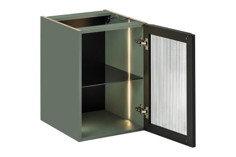 Badezimmer-Unterschrank Sombrela Glas 40 × 57 × 46 cm mit 1 Tür, mit LED-Beleuchtung – Ansicht 3