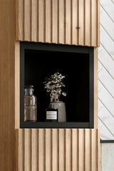 Badezimmer-Wandschrank offen Novira Schwarz matt 26,7 × 27,9 × 21,3 cm – Ansicht 4