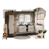 Badmöbel-Set Ardena Kaschmir 120 cm – Waschtischplatte + 2 × Waschbeckenunterschrank – Ansicht 6