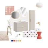 Badmöbel-Set Ardena Kaschmir 60 cm – Waschbecken + Waschbeckenunterschrank + Waschtischplatte – Ansicht 4