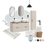 Badmöbel-Set Ardena Kaschmir 80 cm – Waschbecken + Waschbeckenunterschrank – Ansicht 3