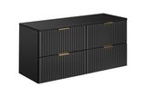 Badmöbel-Set Ardena Schwarz 120 cm – 2 × Waschbeckenunterschrank + Waschtischplatte