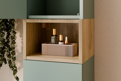 Badmöbel-Set Asteya Grün 30 cm – Regal + Hochschrank – Ansicht 4