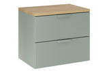 Badmöbel-Set Asteya Grün 60 cm – Waschtischplatte + Waschbeckenunterschrank – Ansicht 3