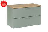 Badmöbel-Set Asteya Grün 80 cm – Waschtischplatte + Waschbeckenunterschrank – Ansicht 3