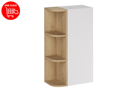 Badmöbel-Set Asteya Weiß 45 cm – Regal + Hochschrank – Ansicht 3