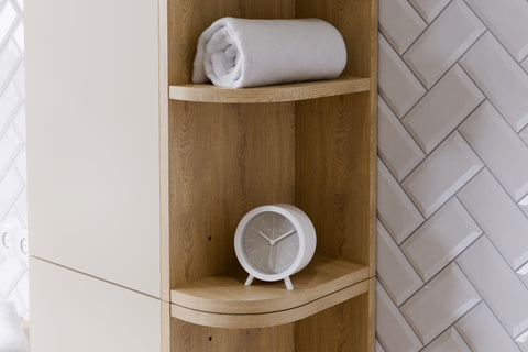 Badmöbel-Set Asteya Weiß 45 cm – Regal + Hochschrank – Ansicht 4