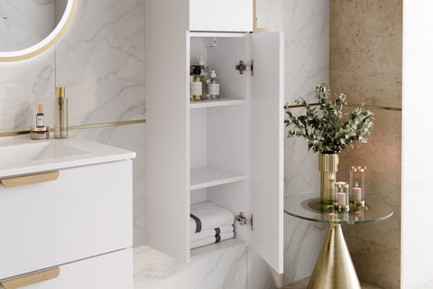 Badmöbel-Set Asteya Weiß 45 cm – Regal + Hochschrank – Ansicht 6