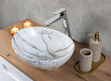 Badmöbel-Set Asteya Weiß 60 cm – Waschbecken + Waschtischplatte + Waschbeckenunterschrank – Ansicht 4