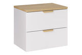 Badmöbel-Set Asteya Weiß 60 cm – Waschtischplatte + Waschbeckenunterschrank – Ansicht 2