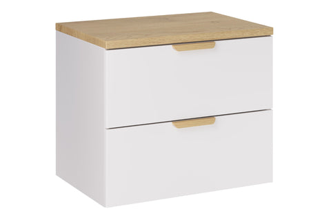 Badmöbel-Set Asteya Weiß 60 cm – Waschtischplatte + Waschbeckenunterschrank – Ansicht 2