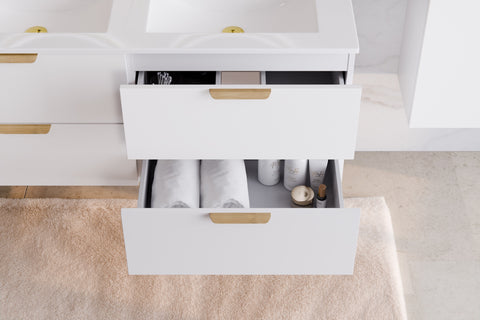 Badmöbel-Set Asteya Weiß 60 cm – Waschtischplatte + Waschbeckenunterschrank – Ansicht 6