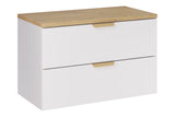 Badmöbel-Set Asteya Weiß 80 cm – Waschtischplatte + Waschbeckenunterschrank – Ansicht 2
