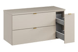 Badmöbel-Set Dalvira Kaschmir 100 cm – Waschtischplatte + Waschbeckenunterschrank + Hängeschrank – Ansicht 4