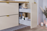 Badmöbel-Set Dalvira Kaschmir 100 cm – Waschtischplatte + Waschbeckenunterschrank + Hängeschrank – Ansicht 6