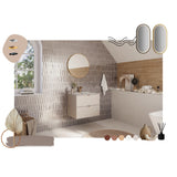 Badmöbel-Set Dalvira Kaschmir 60 cm – Waschtischplatte + Waschbeckenunterschrank – Ansicht 4
