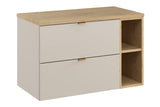 Badmöbel-Set Dalvira Kaschmir 80 cm – Waschbeckenunterschrank + Waschtischplatte + Regal – Ansicht 3