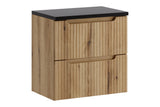 Badmöbel-Set Novira Coast Evoke Eiche 60 cm – Waschtischplatte + Waschbeckenunterschrank – Ansicht 2