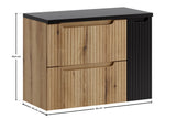 Badmöbel-Set Novira Coast Evoke Eiche 80 cm – Waschtischplatte + Hängeschrank + Waschbeckenunterschrank – Ansicht 5