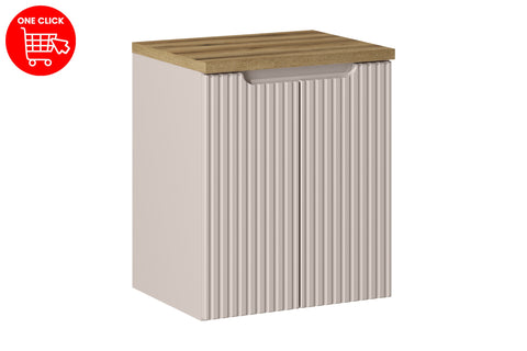 Badmöbel-Set Novira Kaschmir 50 cm – Waschtischplatte + Waschbeckenunterschrank – Ansicht 2