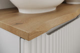 Badmöbel-Set Novira Kaschmir 60 cm – Waschtischplatte + Waschbeckenunterschrank + Regal – Ansicht 4