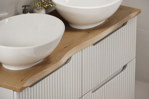 Badmöbel-Set Novira Kaschmir 60 cm – Waschtischplatte + Waschbeckenunterschrank + Regal – Ansicht 5