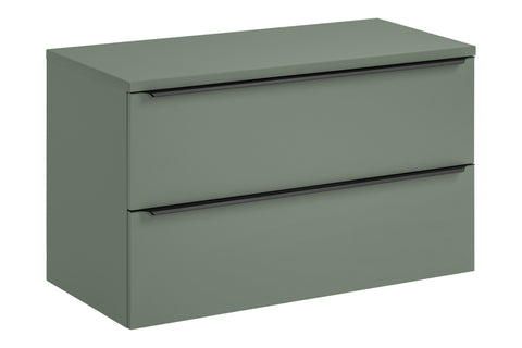 Badmöbel-Set Sombrela Grün 100 cm – Waschbeckenunterschrank + Waschtischplatte