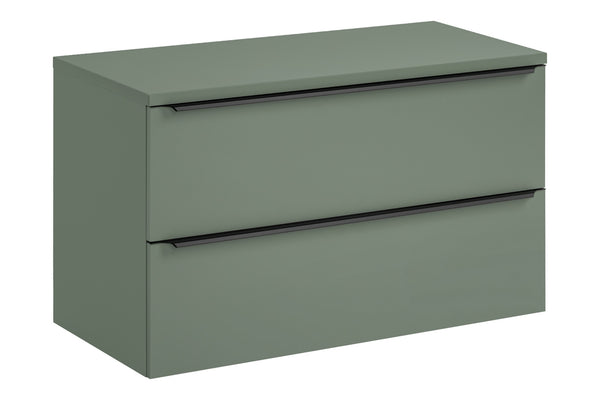 Badmöbel-Set Sombrela Grün 100 cm – Waschbeckenunterschrank + Waschtischplatte