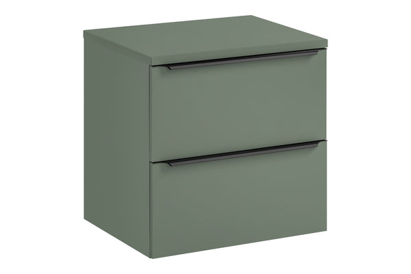 Badmöbel-Set Sombrela Grün 60 cm – Waschbeckenunterschrank + Waschtischplatte