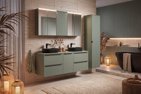 Badmöbel-Set Sombrela Grün 60 cm – Waschbeckenunterschrank + Waschtischplatte – Ansicht 4