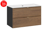 Badmöbel-Set Talvera Casella Eiche 80 cm – Waschbecken + Waschbeckenunterschrank – Ansicht 2