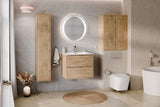Badmöbel-Set Terrana Cremona Eiche 120 cm – Waschtischplatte + 2 × Waschbeckenunterschrank