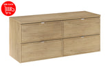 Badmöbel-Set Terrana Cremona Eiche 120 cm – Waschtischplatte + 2 × Waschbeckenunterschrank – Ansicht 3