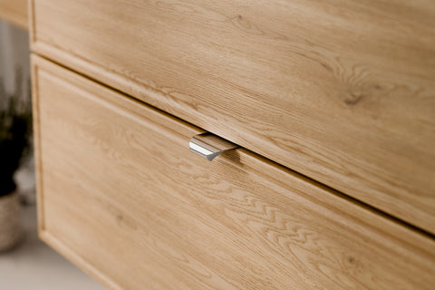 Badmöbel-Set Terrana Cremona Eiche 120 cm – Waschtischplatte + 2 × Waschbeckenunterschrank – Ansicht 6