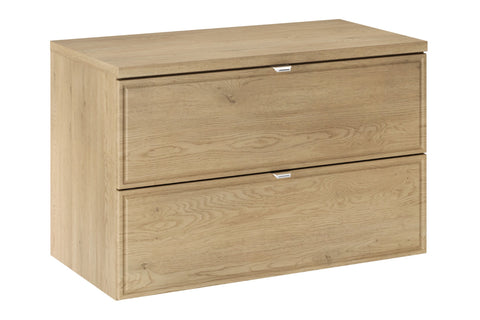Badmöbel-Set Terrana Cremona Eiche 80 cm – Waschtischplatte + Waschbeckenunterschrank – Ansicht 2