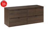 Badmöbel-Set Terrana Walnuss Villa 120 cm – 2 × Waschbeckenunterschrank + Waschtischplatte – Ansicht 3