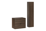 Badmöbel-Set Terrana Walnuss Villa 60 cm – Hochschrank + Waschbeckenunterschrank + Waschtischplatte – Ansicht 3