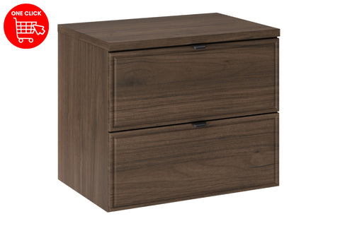 Badmöbel-Set Terrana Walnuss Villa 60 cm – Waschbeckenunterschrank + Waschtischplatte – Ansicht 3