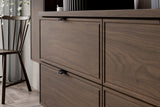 Badmöbel-Set Terrana Walnuss Villa 80 cm – Hochschrank + Waschbeckenunterschrank + Waschtischplatte – Ansicht 5