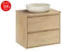 Badmöbel-Set Violetta Cremona Eiche 60 cm – Waschbecken + Waschtischplatte + Waschbeckenunterschrank – Ansicht 4