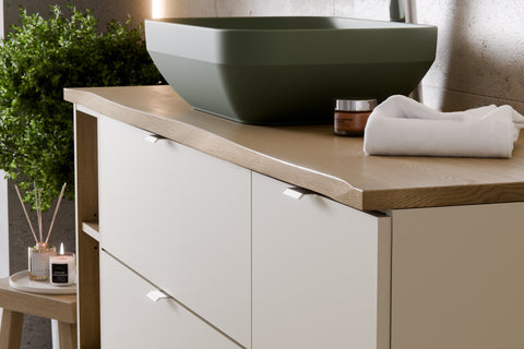 Badmöbel-Set Violetta Cremona Eiche 60 cm – Waschbecken + Waschtischplatte + Waschbeckenunterschrank – Ansicht 5