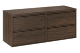 Badmöbel-Set Violetta Walnuss Villa 120 cm – Waschtischplatte + 2 × Waschbeckenunterschrank – Ansicht 2
