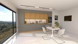 Nexa Küchenzeile KÜ05-L – Beige & Woodline – 420 cm – Großzügige Designküche mit maximalem Stauraum